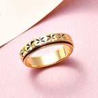 18K Vermeil Yellow Gold Overlay Sterling Silver Diamond Cut Spinner Ring