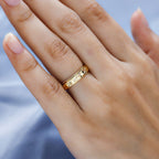 18K Vermeil Yellow Gold Overlay Sterling Silver Diamond Cut Spinner Ring