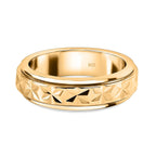 18K Vermeil Yellow Gold Overlay Sterling Silver Diamond Cut Spinner Ring