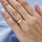 18K Vermeil Yellow Gold Overlay Sterling Silver Diamond Cut Spinner Ring