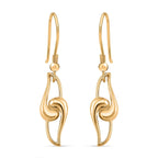 LucyQ - Entwine Drop Collection-  Knot Drop Earring with Lever Back in 18K Vermeil Yellow Gold Plated Sterling Silver