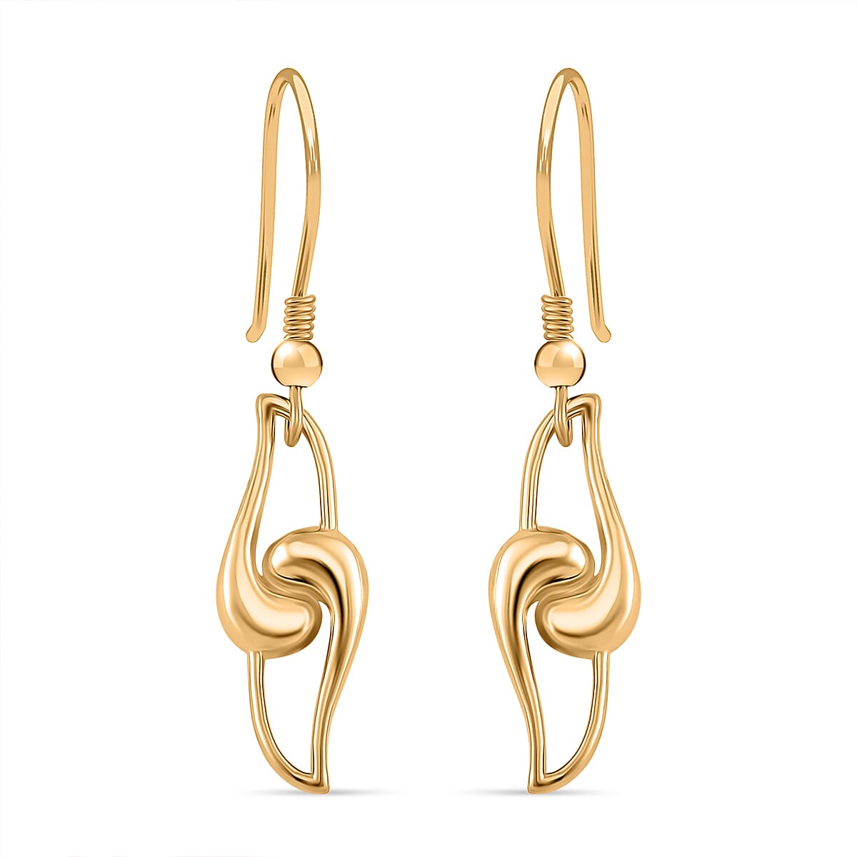 LucyQ - Entwine Drop Collection- Knot Drop Earring with Lever Back in 18K Vermeil Yellow Gold Plated Sterling Silver 8044387 0