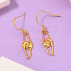LucyQ - Entwine Drop Collection-  Knot Drop Earring with Lever Back in 18K Vermeil Yellow Gold Plated Sterling Silver