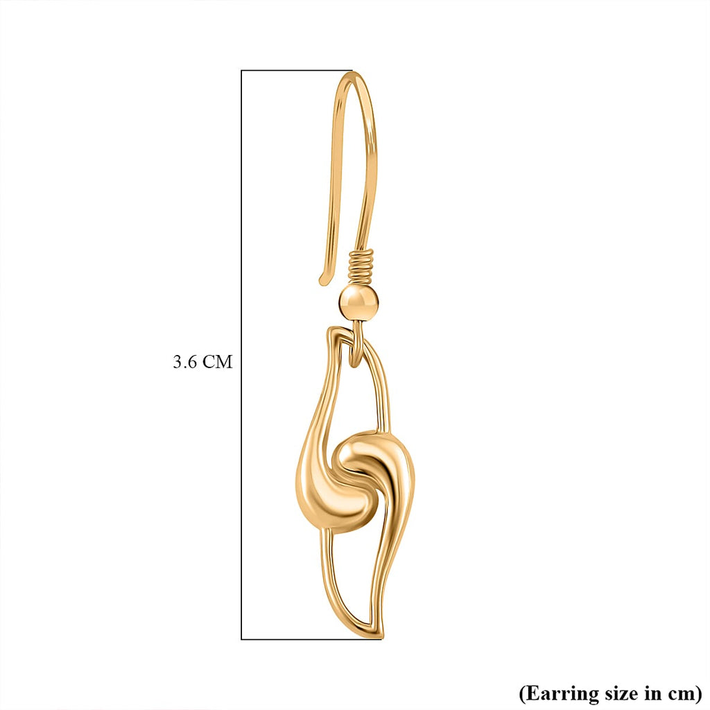 LucyQ - Entwine Drop Collection-  Knot Drop Earring with Lever Back in 18K Vermeil Yellow Gold Plated Sterling Silver
