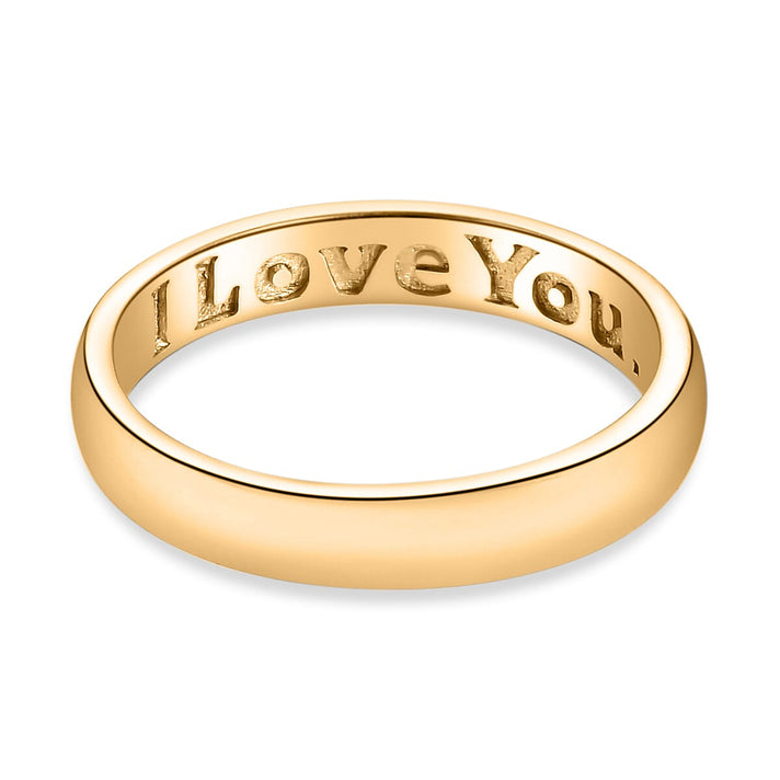 I Love You Engraved Wedding Band Ring in Sterling Silver with 18K Vermeil Yellow Gold 7442667 1