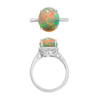 18K W Gold  AAA   Ethiopian Opal  Solitaire Ring 1.80 ct,  Gold Wt. 4 Gms  1.800  Ct.