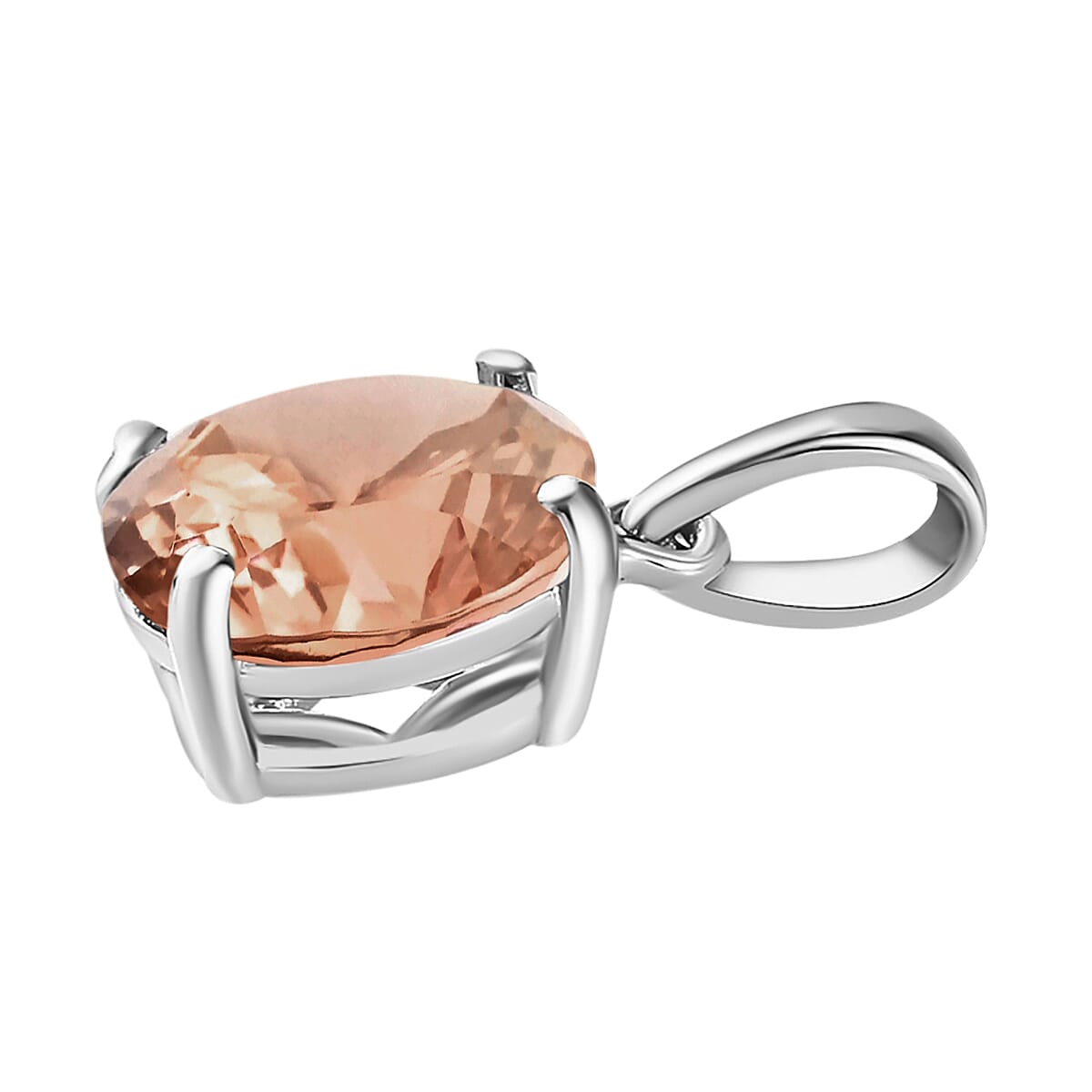 18K White Gold AAA Morganite Solitaire Pendant in Gold Wt. 2 grams, 3 Ct 8000084 2