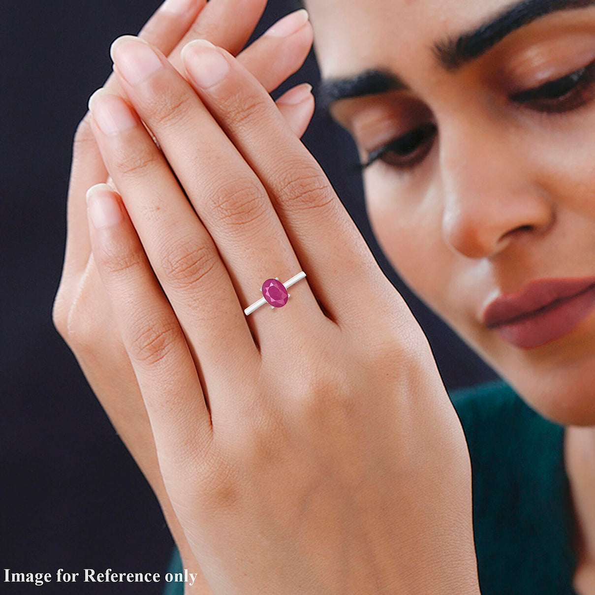 18K White Gold AAMozambique Ruby Solitaire Ring in Gold Wt. 5.5 grams, 1.10 Ct 8001890 1