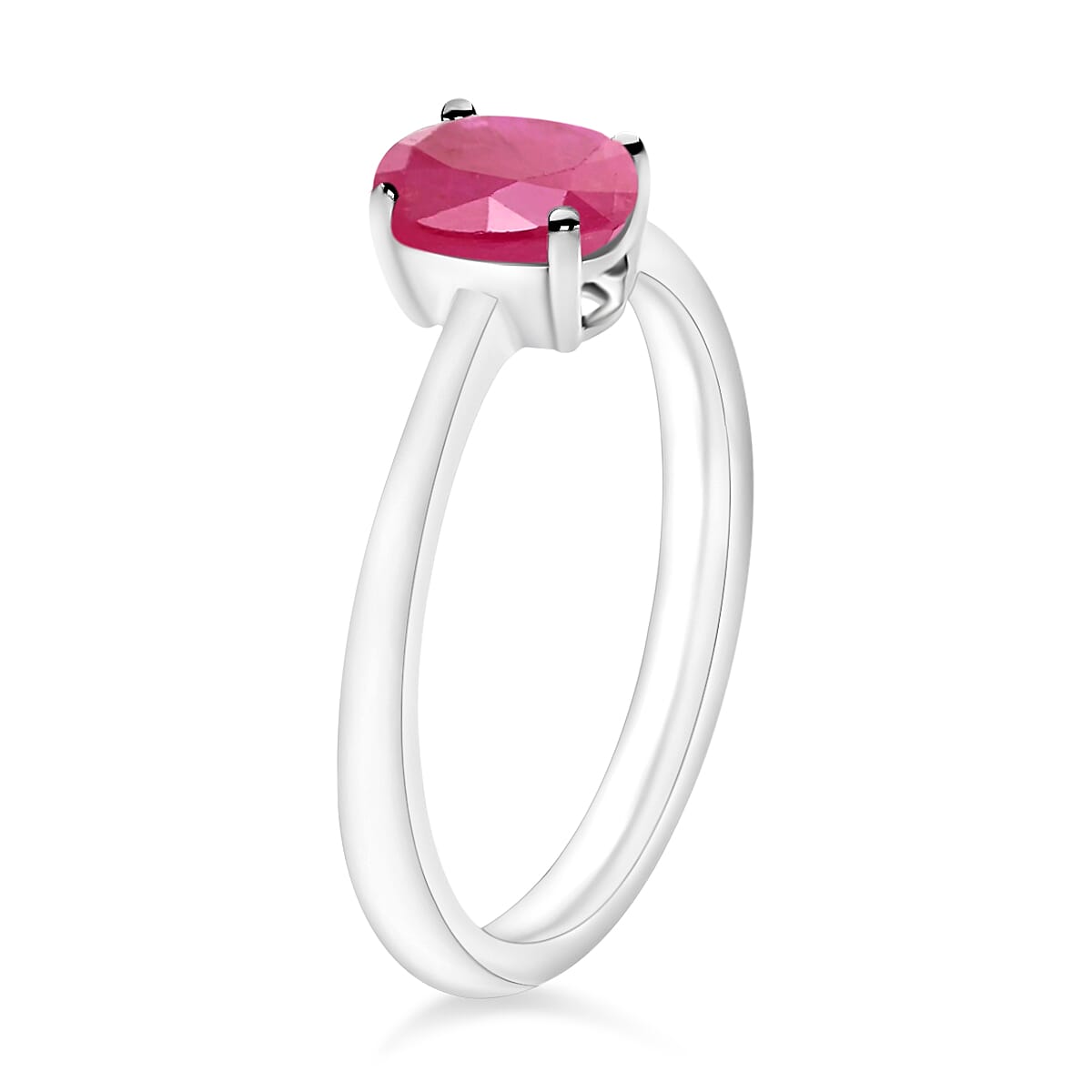 18K White Gold AAMozambique Ruby Solitaire Ring in Gold Wt. 5.5 grams, 1.10 Ct 8001890 2