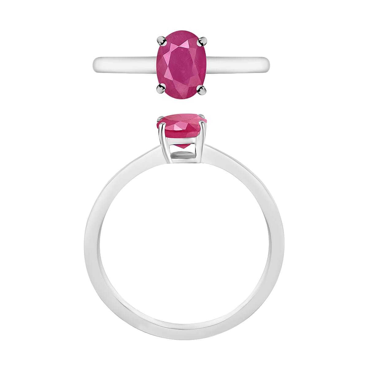 18K White Gold AAMozambique Ruby Solitaire Ring in Gold Wt. 5.5 grams, 1.10 Ct 8001890 3