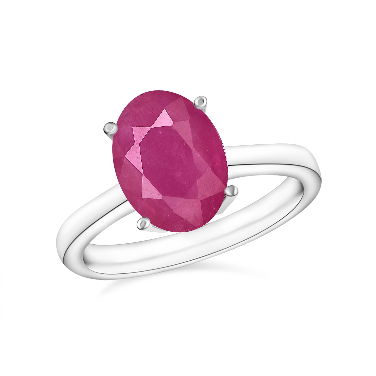 18K White Gold AAMozambique Ruby Solitaire Ring in Gold Wt. 5.5 grams, 2.60 Ct 8002230 0