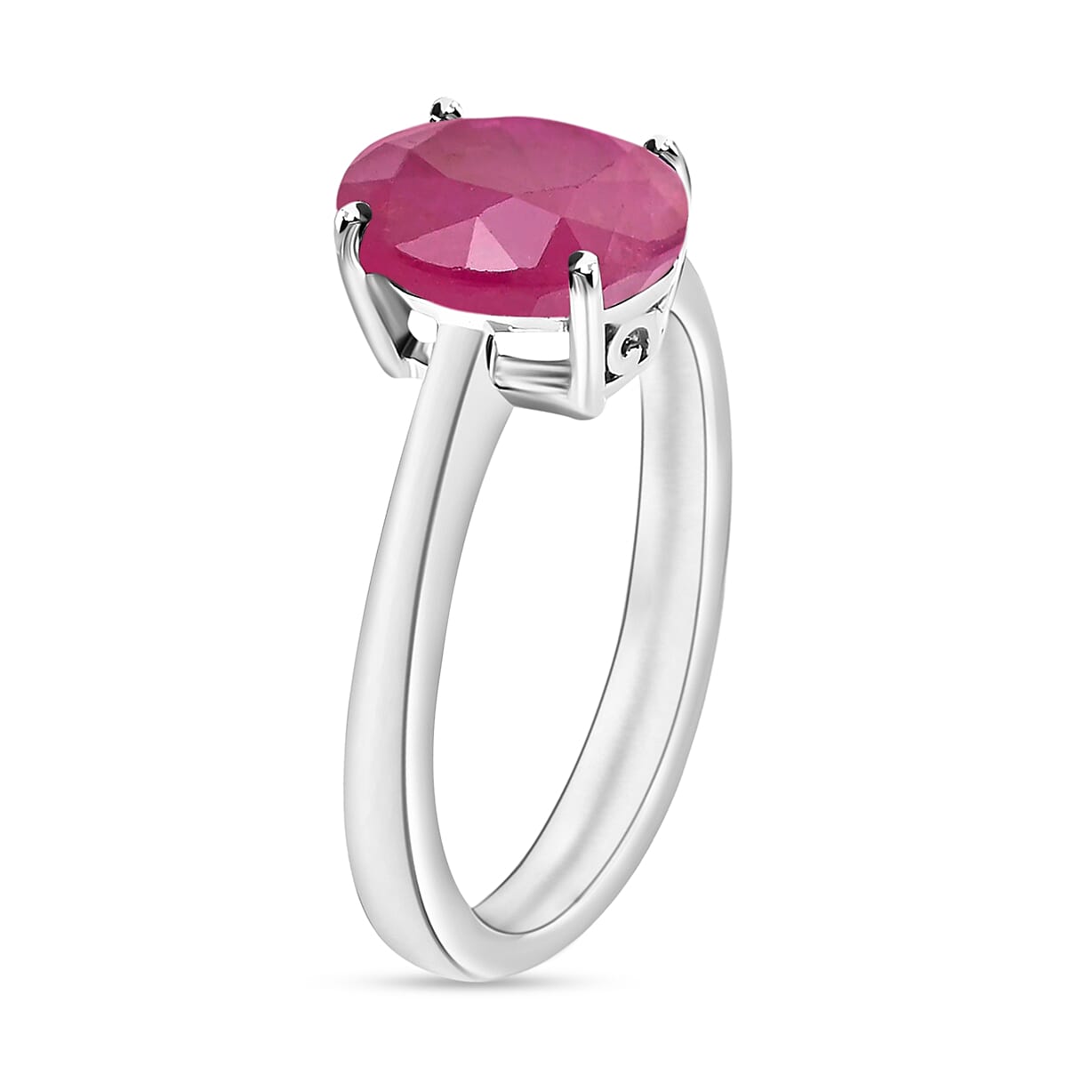 18K White Gold AAMozambique Ruby Solitaire Ring in Gold Wt. 5.5 grams, 2.60 Ct 8002230 2