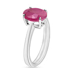 18K W Gold  AAA   Mozambique Ruby  Solitaire Ring 2.60 ct,  Gold Wt. 5.5 Gms  2.600  Ct.