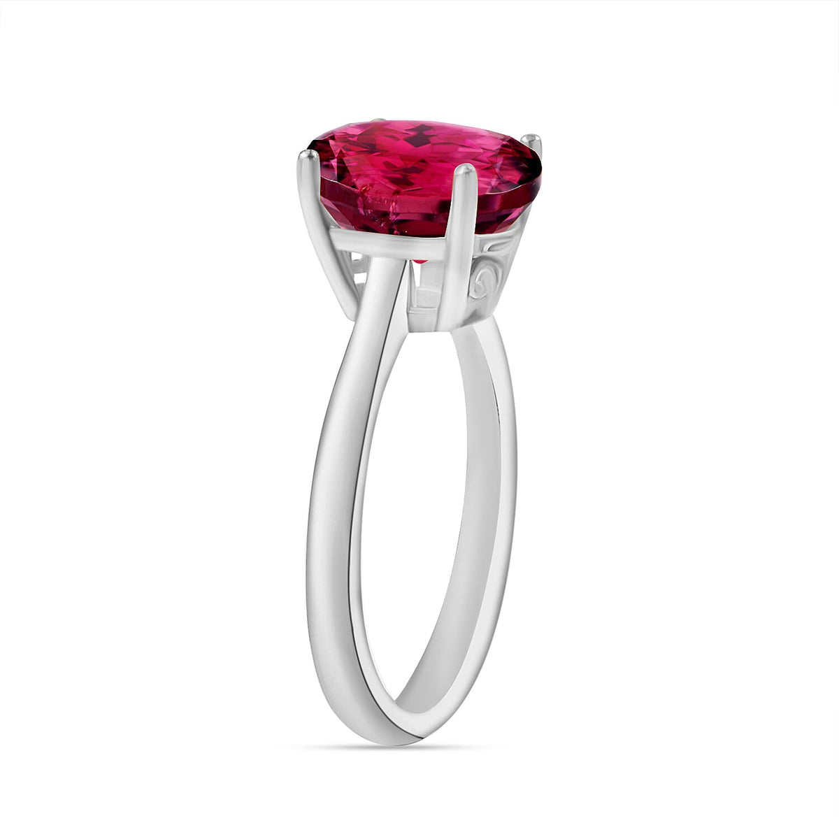 18K White Gold AAA Rubellite Solitaire Ring in Gold Wt. 5.5 grams, 2.530 Ct 8000921 2