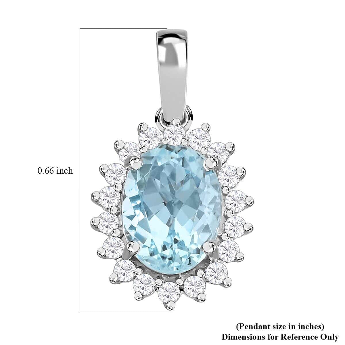Appraised and Certified 1.4 Ct. Santamaria Aquamarine, Diamond Halo Pendant in 18K White Gold 7737160 4