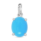 18K W Gold  AAA   Sleeping Beauty Turquoise  Solitaire Pendant 2.60 ct,  Gold Wt. 2 Gms  2.600  Ct.