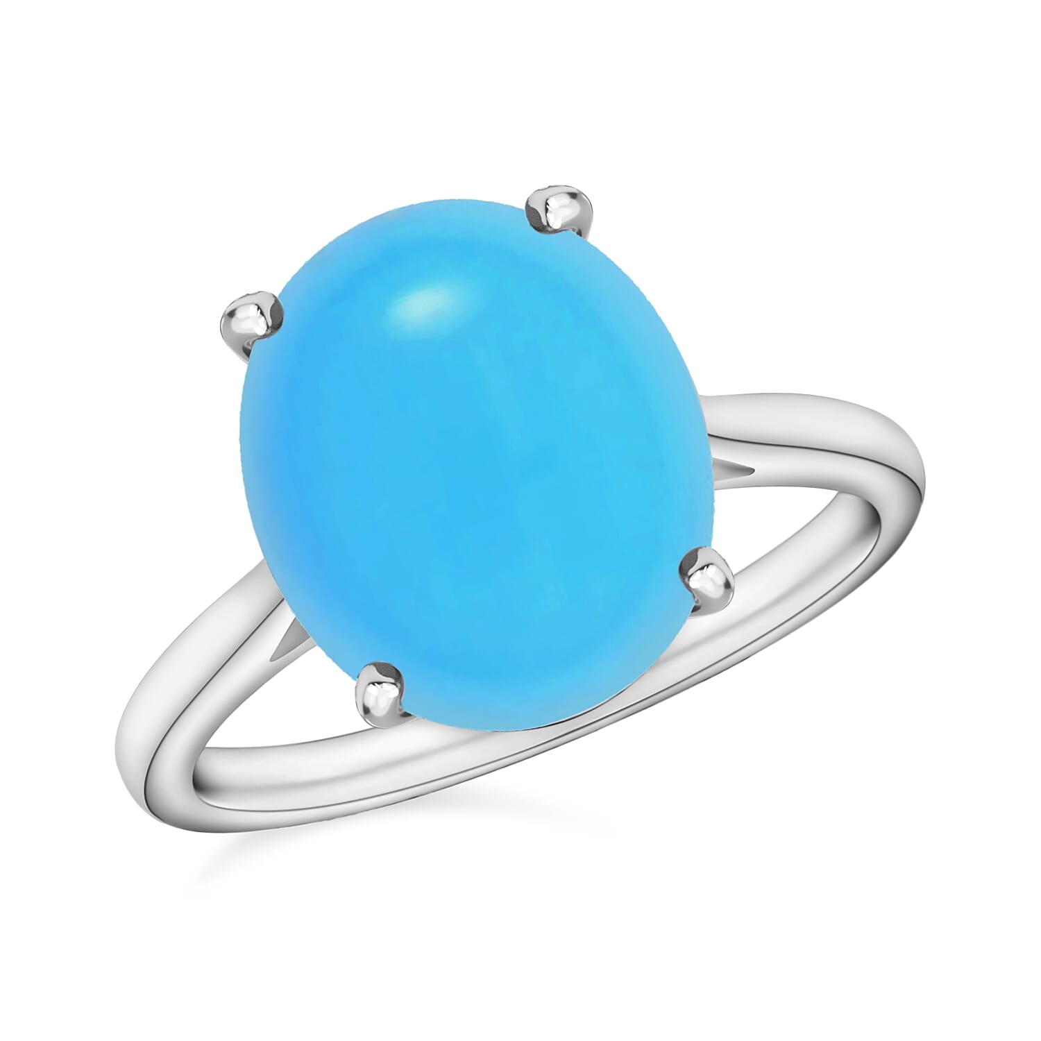 18K White Gold AAA Sleeping Beauty Turquoise Solitaire Ring in Gold Wt. 5.5 grams, 2.60 Ct 8003658 0
