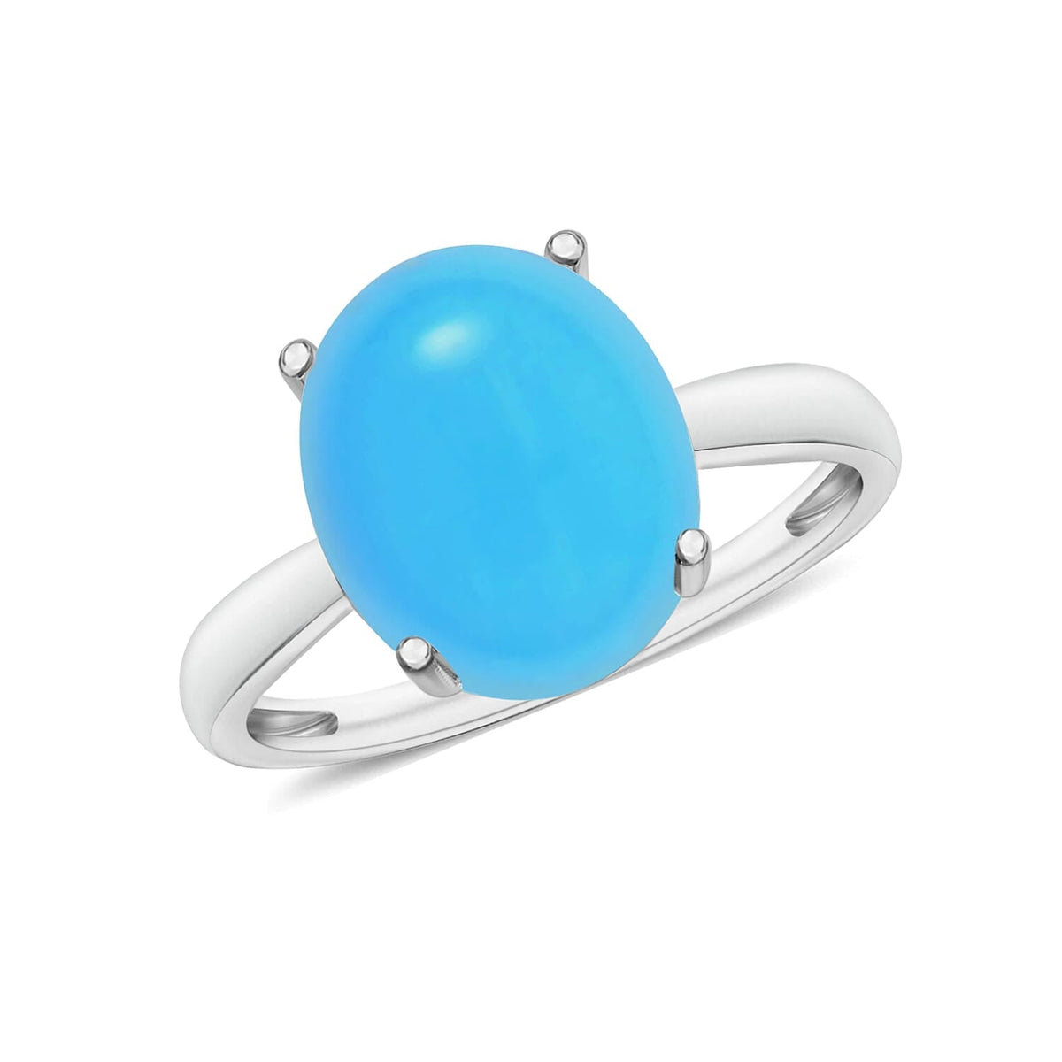 18K White Gold AAA Sleeping Beauty Turquoise Solitaire Ring in Gold Wt. 5.5 grams, 5.50 Ct 8003828 0