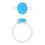18K W Gold  AAA   Sleeping Beauty Turquoise  Solitaire Ring 5.50 ct,  Gold Wt. 5.5 Gms  5.500  Ct.