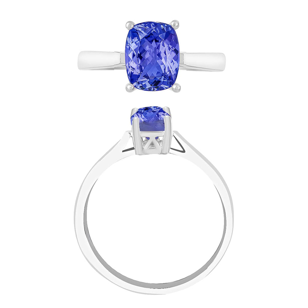 18K W Gold  AAA   Tanzanite  Ring 1.40 ct,  Gold Wt. 5.5 Gms  1.400  Ct.