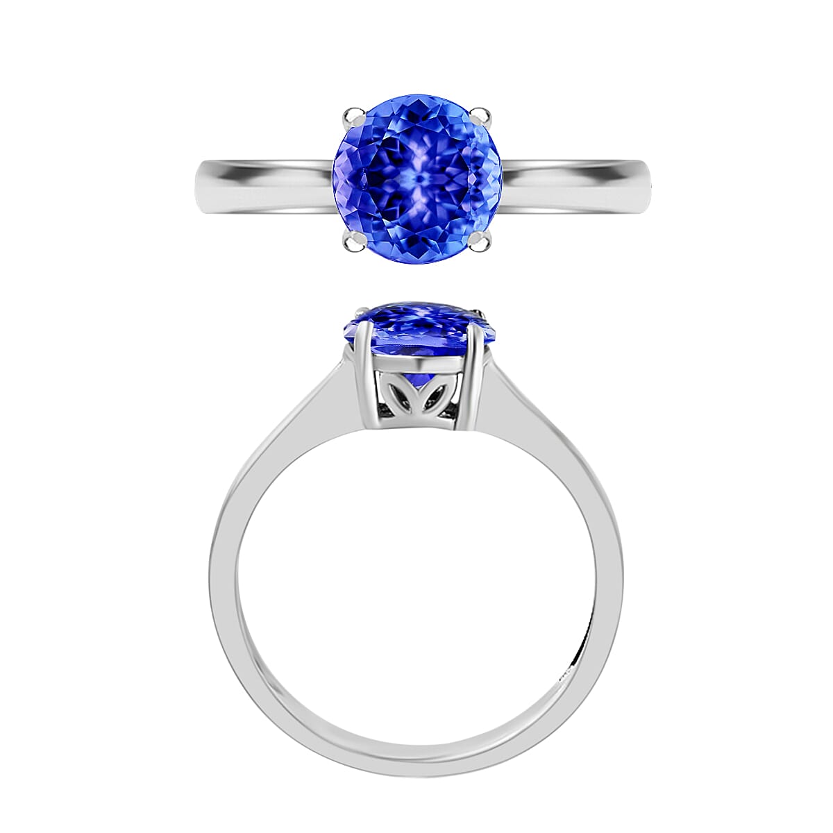 18K White Gold AAA Tanzanite Solitaire Ring 7718303 3