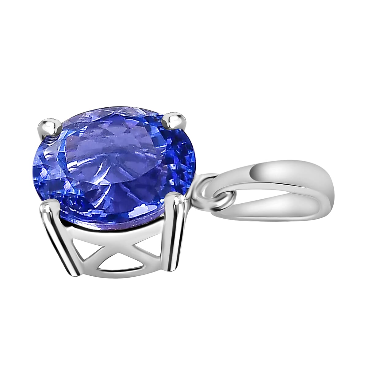 18K White Gold  AAA Tanzanite Solitaire Pendant 3.75 ct. 8000064 2