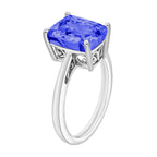 18K W Gold AAA Tanzanite Solitaire Ring 5.00 Ct, Gold Wt. 5.5 Gms