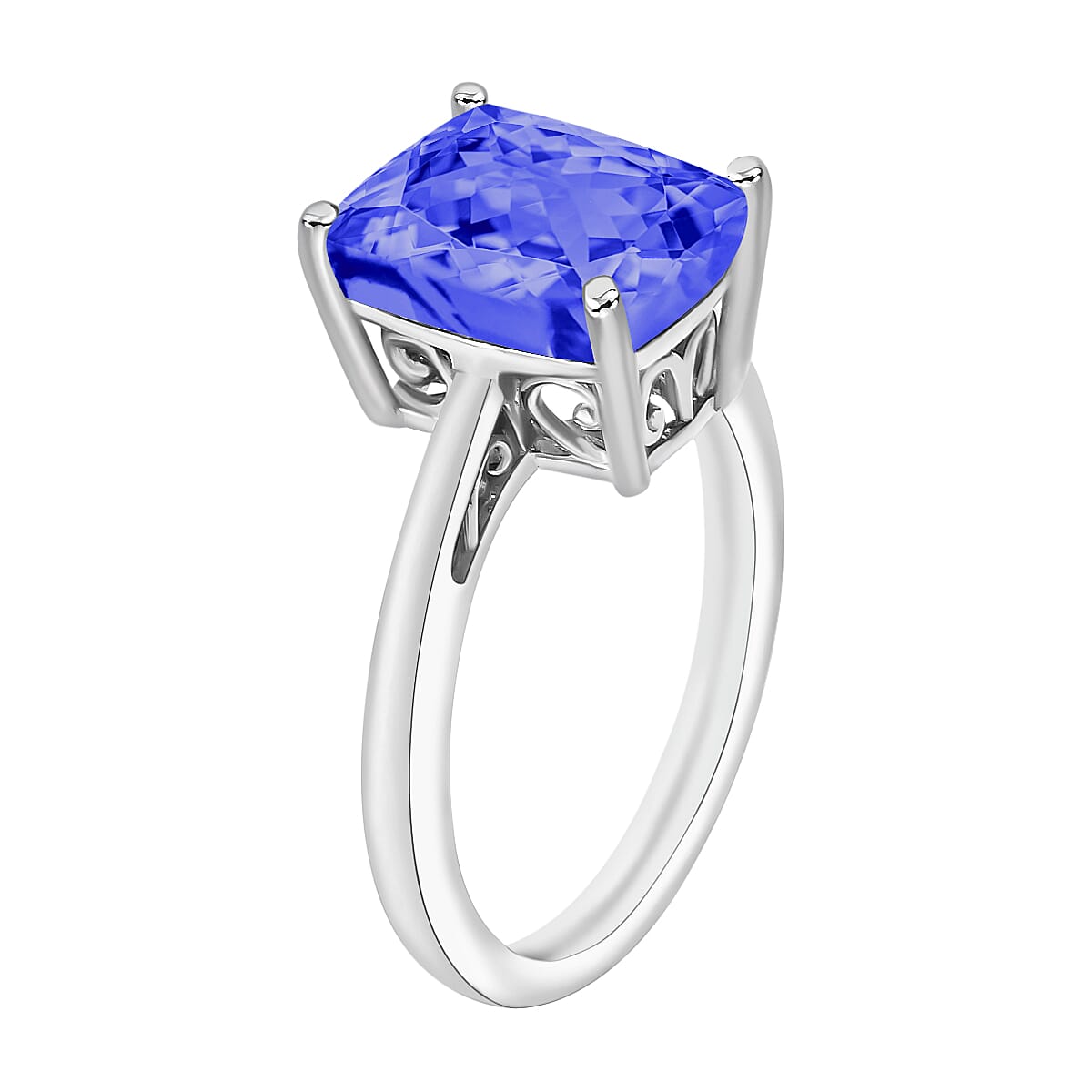 18K White Gold AAA Tanzanite Solitaire Ring, 5 Ct 8009747 2