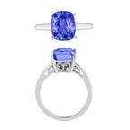 18K W Gold AAA Tanzanite Solitaire Ring 5.00 Ct, Gold Wt. 5.5 Gms