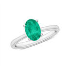 18K W Gold  AAA   Zambian Emerald  Solitaire Ring 0.82 ct,  Gold Wt. 5.5 Gms  0.820  Ct.