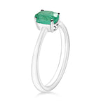 18K W Gold  AAA   Zambian Emerald  Solitaire Ring 0.82 ct,  Gold Wt. 5.5 Gms  0.820  Ct.