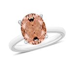 18K W Gold  AAAA   Pink Morganite  Solitaire Ring 5.05 ct,  Gold Wt. 5 Gms  5.050  Ct.