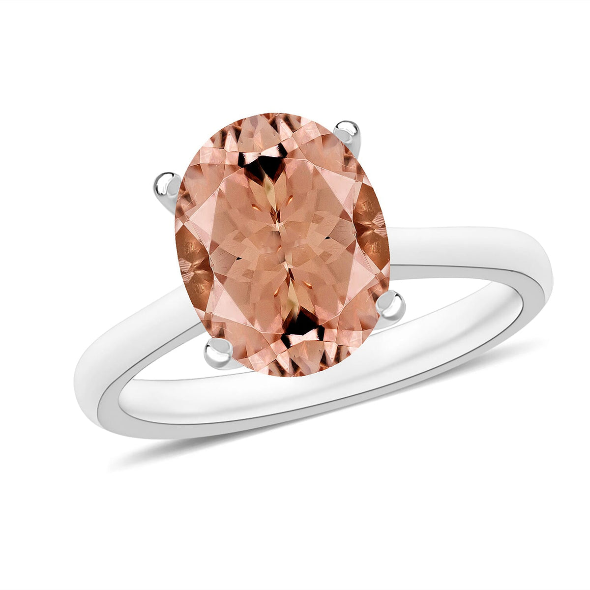 18K White Gold AAAA Pink Morganite Solitaire Ring in Gold Wt. 5 grams, 5.05 Ct 8003506 0