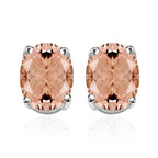 18K W Gold   Morganite  Solitaire Stud Push Post Earring 2.60 ct,  Gold Wt. 2.5 Gms  2.600  Ct.