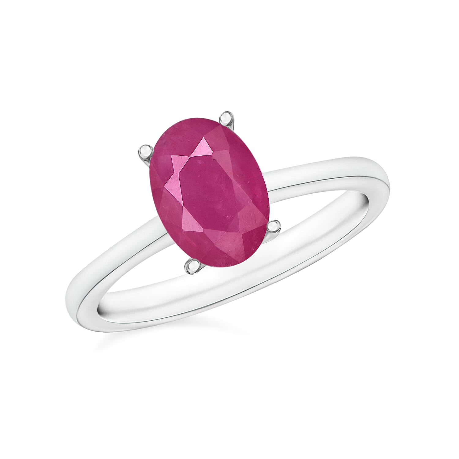 18K White Gold Mozambique Ruby Solitaire Ring in Gold Wt. 5.5 grams, 1.60 Ct 8002060 0