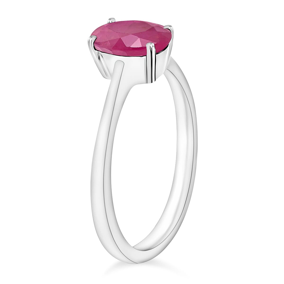 18K White Gold Mozambique Ruby Solitaire Ring in Gold Wt. 5.5 grams, 1.60 Ct 8002060 2