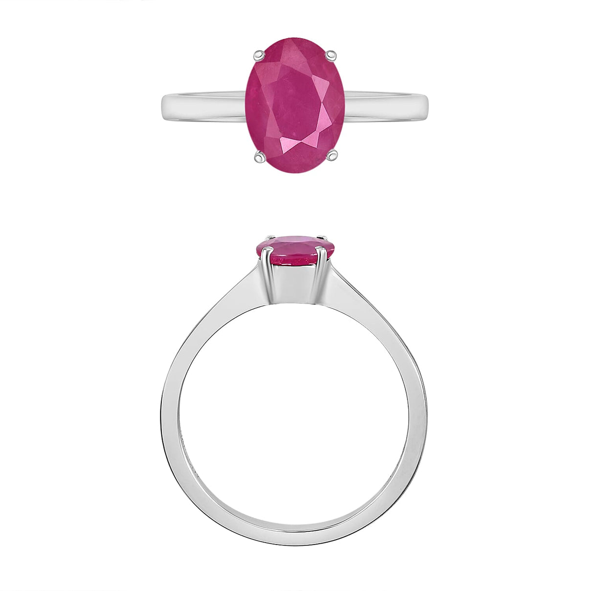 18K White Gold Mozambique Ruby Solitaire Ring in Gold Wt. 5.5 grams, 1.60 Ct 8002060 3