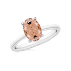 18K W Gold   Pink Morganite  Solitaire Ring 1.40 ct,  Gold Wt. 3 Gms  1.400  Ct.