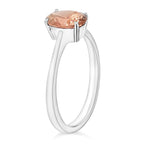 18K W Gold   Pink Morganite  Solitaire Ring 1.40 ct,  Gold Wt. 3 Gms  1.400  Ct.