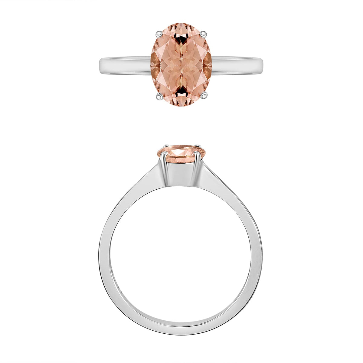18K White Gold Pink Morganite Solitaire Ring in Gold Wt. 3 grams, 1.40 Ct 8003386 3