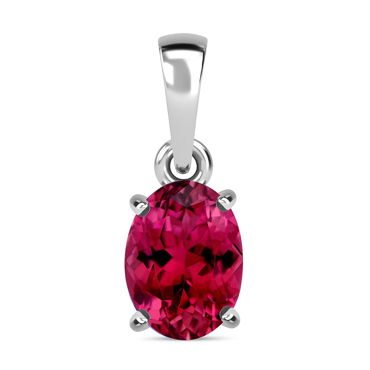 18K White Gold Rubellite Solitaire Pendant 1.30 ct 8000147 0
