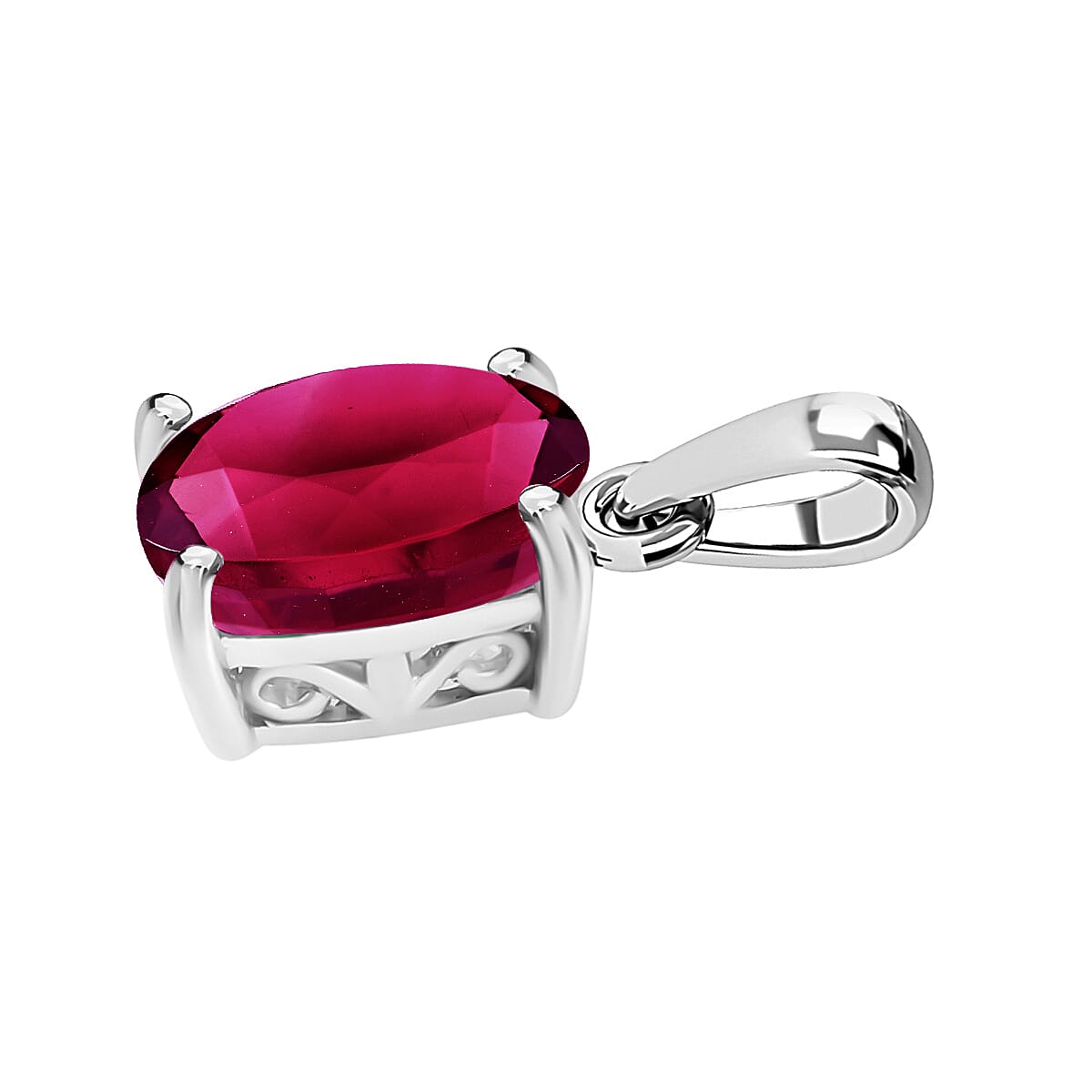 18K White Gold Rubellite Solitaire Pendant 1.30 ct 8000147 2