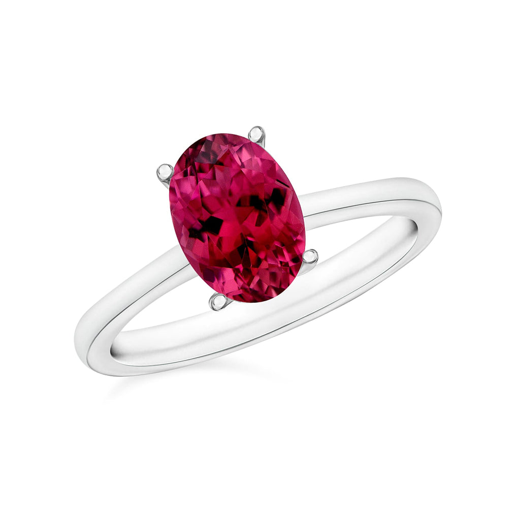 18K W Gold   Rubellite  Solitaire Ring 1.30 ct,  Gold Wt. 5.5 Gms  1.300  Ct.