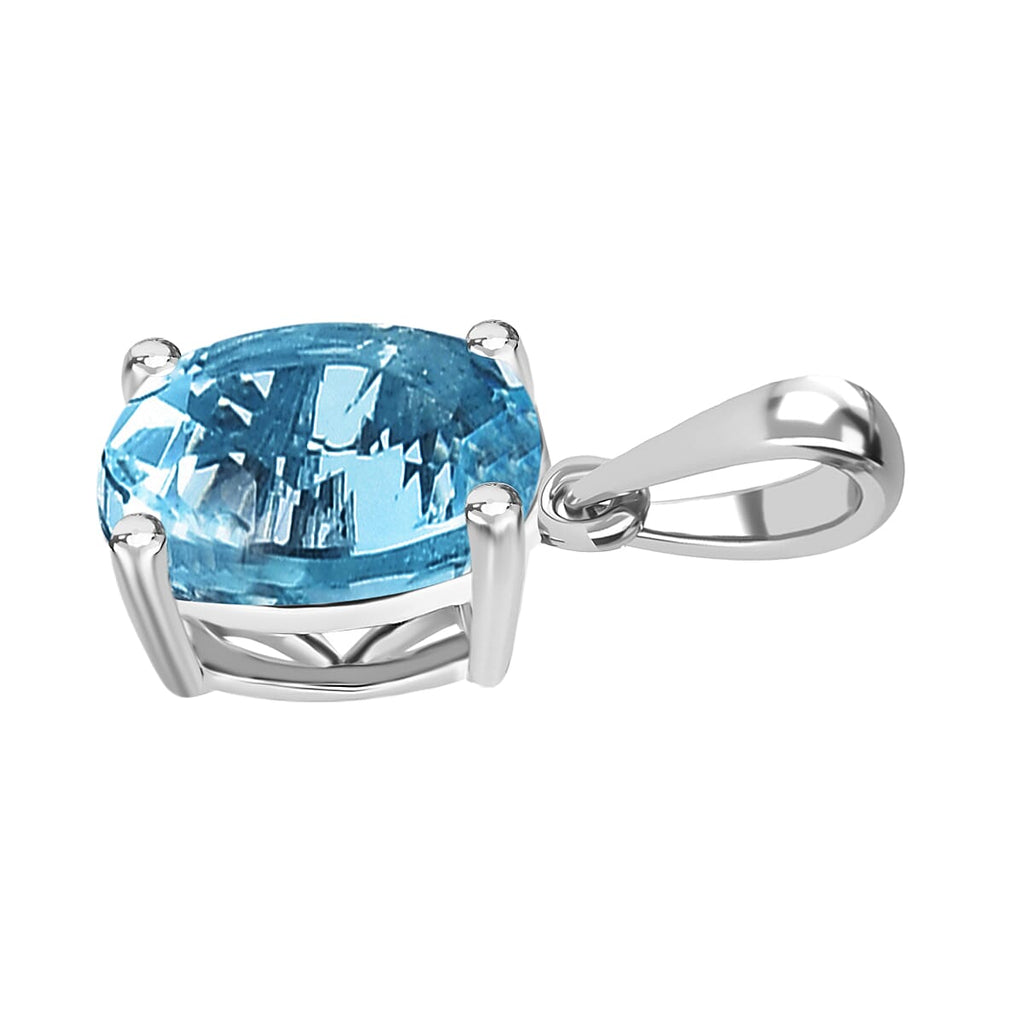 18K W Gold   Santamaria Aquamarine  Solitaire Pendant 1.80 ct,  Gold Wt. 2 Gms  1.800  Ct.