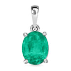 18K W Gold   Zambian Emerald  Solitaire Pendant 1.80 ct,  Gold Wt. 2.75 Gms  1.800  Ct.