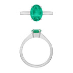 18K W Gold   Zambian Emerald  Solitaire Ring 1.20 ct,  Gold Wt. 5.5 Gms  1.200  Ct.