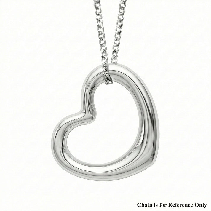 18K White Gold 12mm x 14mm Heart Slider Pendant 7344172 1