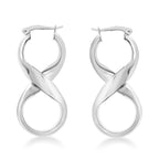 18K White Gold Infinity Creole Earrings