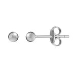 18K White Gold 3mm Polished Ball Stud Earrings