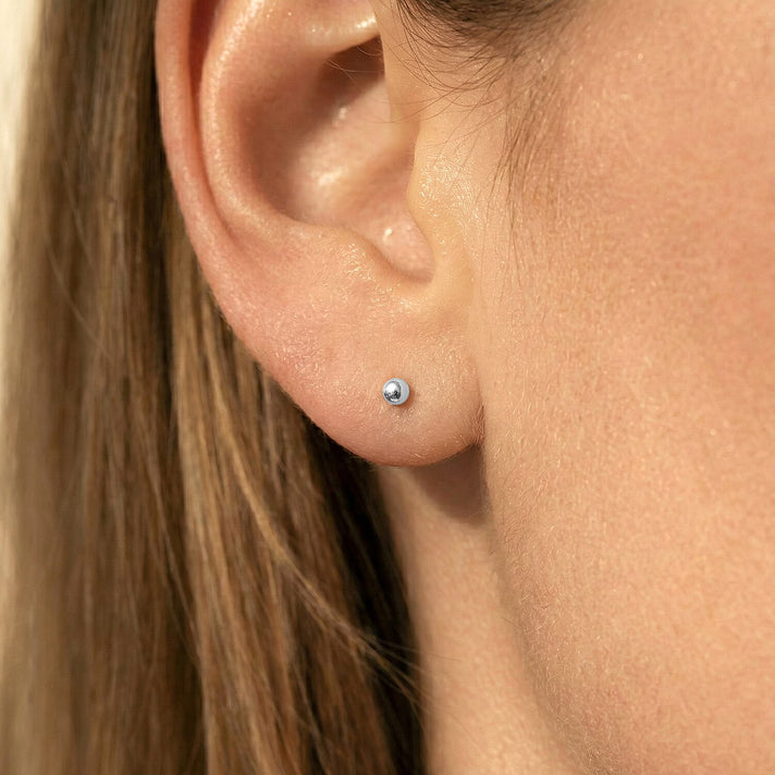 ILIANA 18K White Gold 3mm Polished Ball Stud Earrings 7190229 2